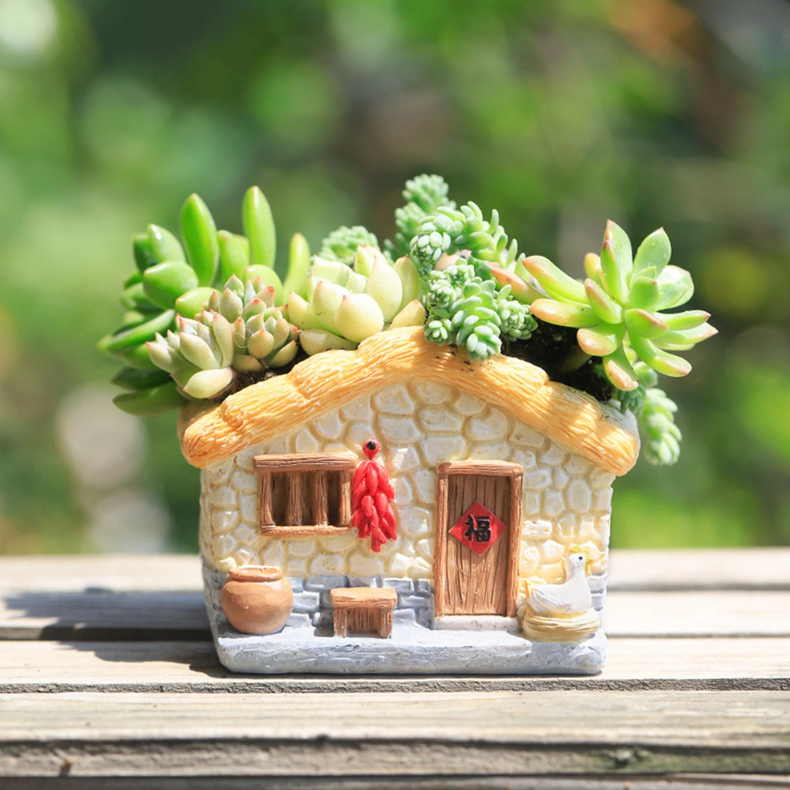 Flower Pot Sculpture Indoor Plants Outdoor with Drainage Decoration Plant Planters Garden Pot Home Table Centerpiece Decor
