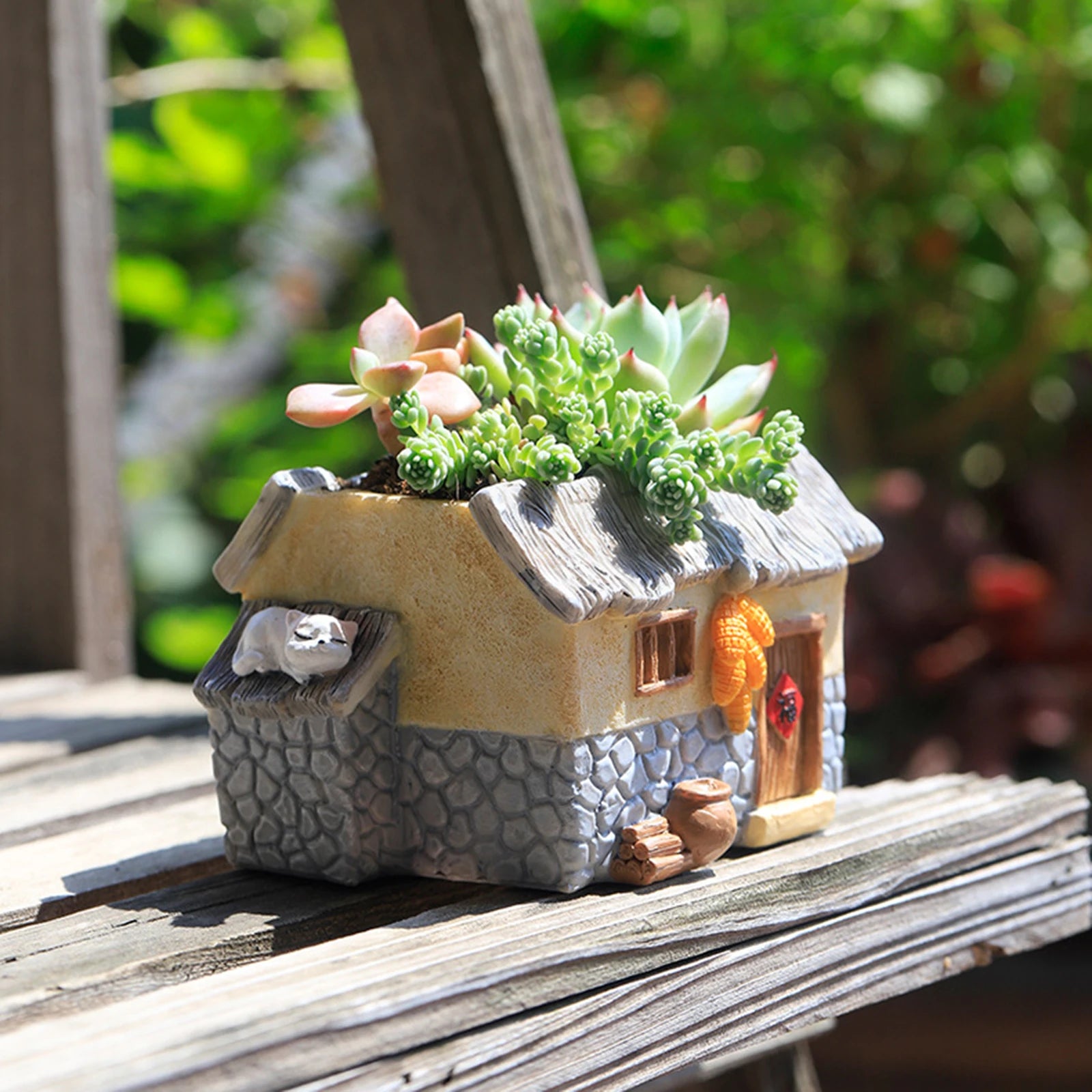 Flower Pot Sculpture Indoor Plants Outdoor with Drainage Decoration Plant Planters Garden Pot Home Table Centerpiece Decor