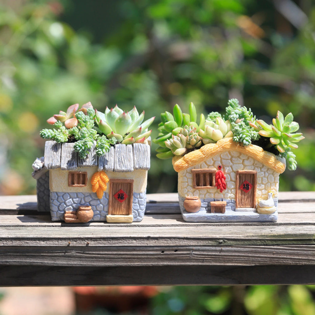 Flower Pot Sculpture Indoor Plants Outdoor with Drainage Decoration Plant Planters Garden Pot Home Table Centerpiece Decor