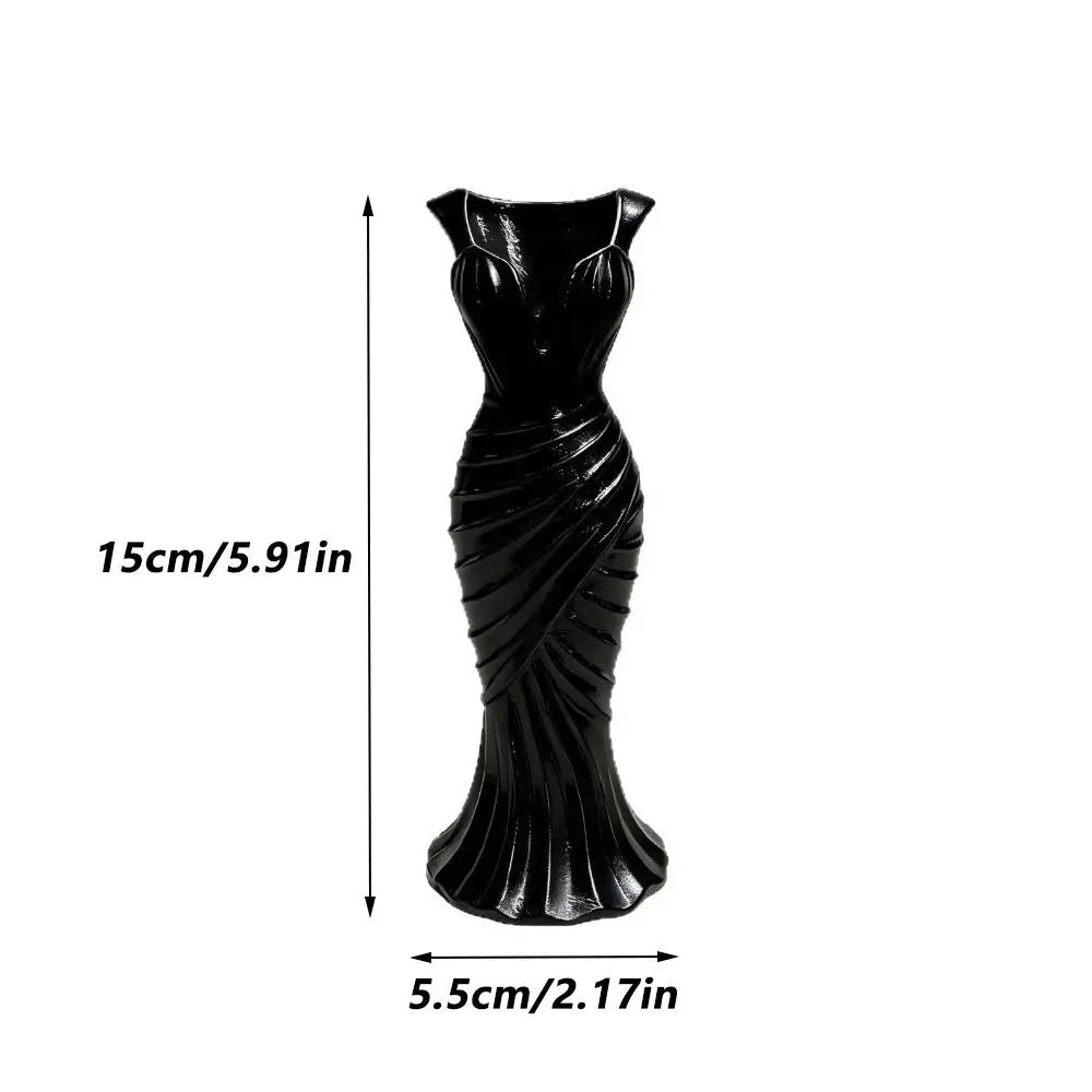 Gown-Shaped 3D Printed Flower Vases Twisted Design Minimalist-Style Elegant Dress Vase Flower Arrangement Decorative Vase