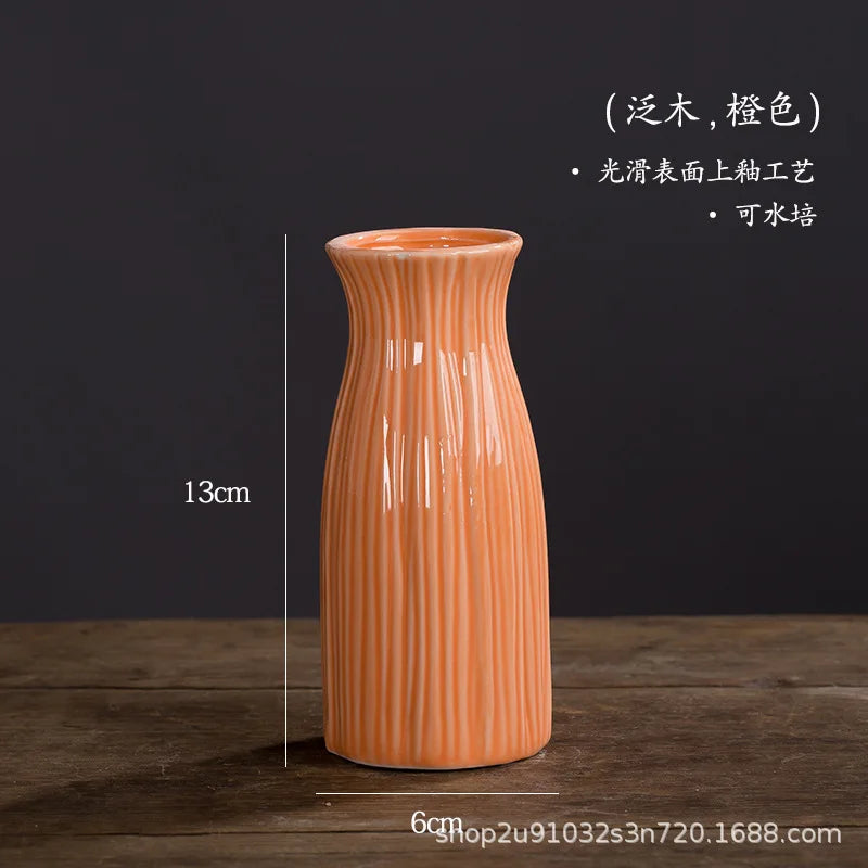 Small Fresh Ceramic Vase Creative Mini Hydroponic Flower Utensils Ins Style Home Living Room Dried Flower Ornament Gift