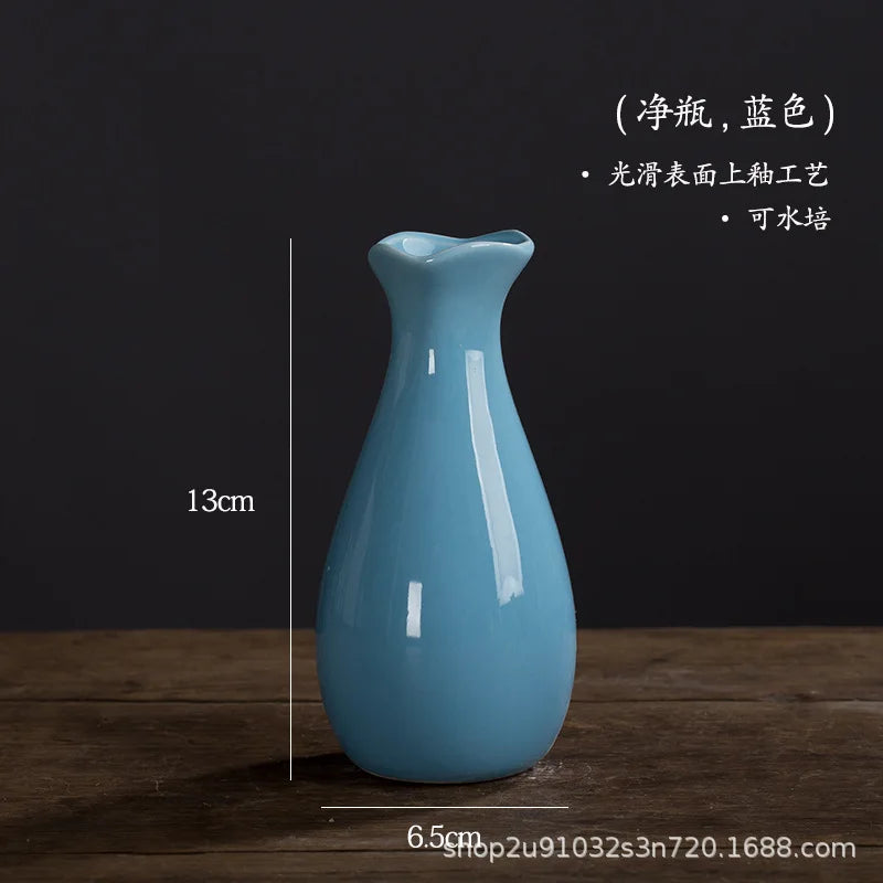 Small Fresh Ceramic Vase Creative Mini Hydroponic Flower Utensils Ins Style Home Living Room Dried Flower Ornament Gift