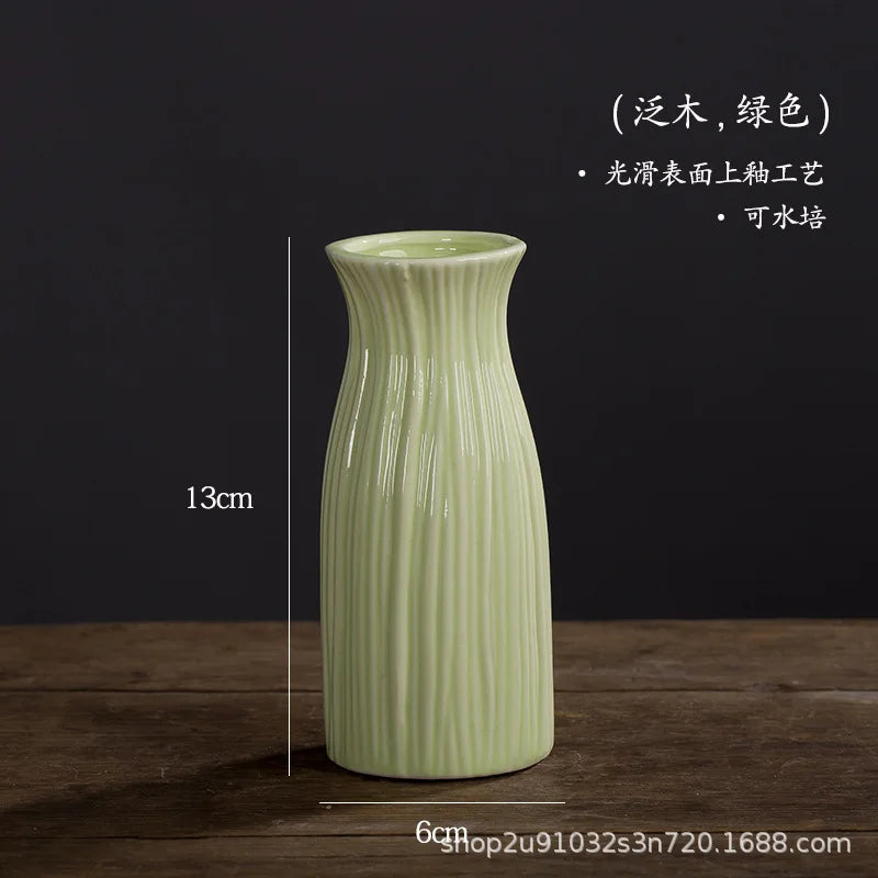 Small Fresh Ceramic Vase Creative Mini Hydroponic Flower Utensils Ins Style Home Living Room Dried Flower Ornament Gift