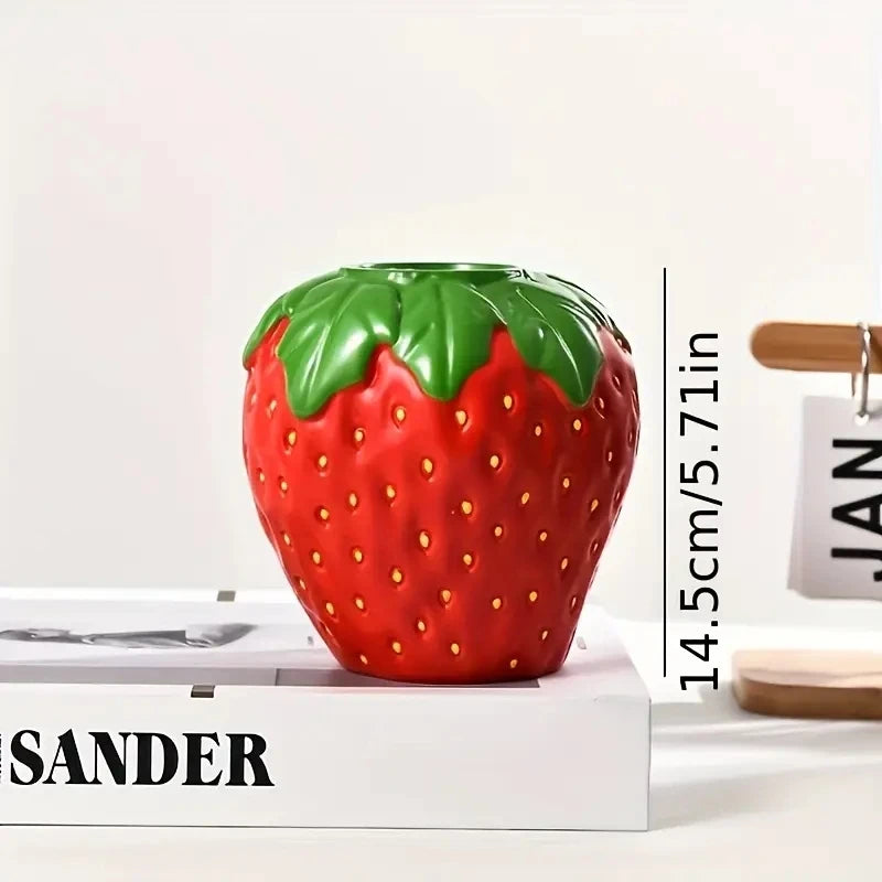 Creative Strawberry-Shaped Vase for Flower Arrangement, Living Room Home Decoration, Decorative Flower Pot