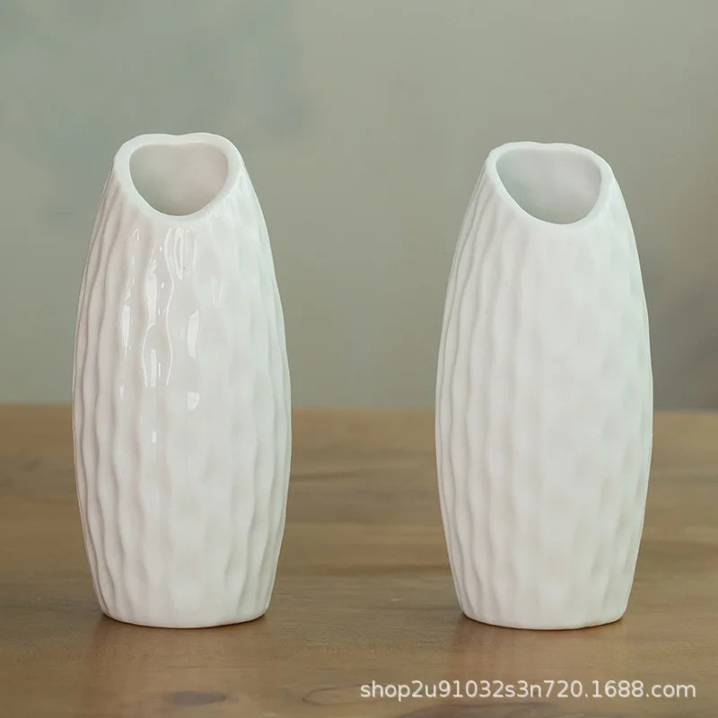 Small Fresh Ceramic Vase Creative Mini Hydroponic Flower Utensils Ins Style Home Living Room Dried Flower Ornament Gift