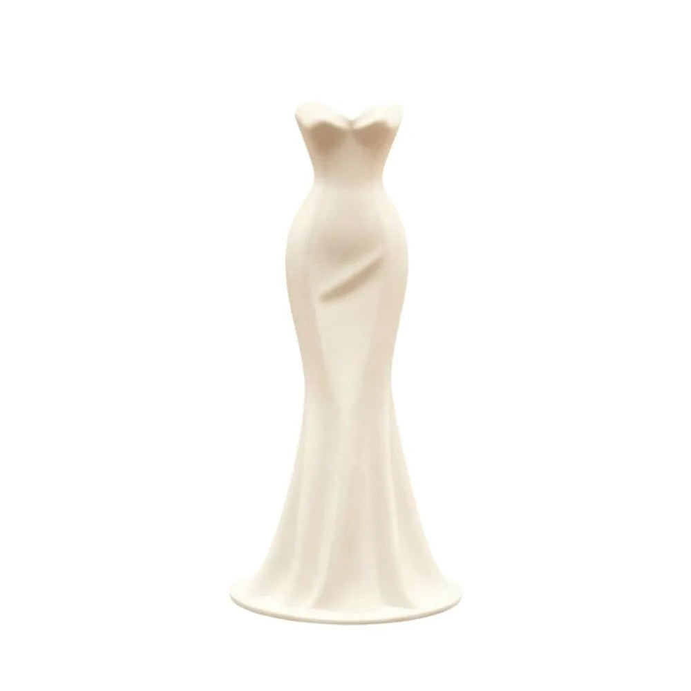 Gown-Shaped 3D Printed Flower Vases Twisted Design Flower Arrangement Elegant Dress Vase Minimalist-Style Decorative Vase