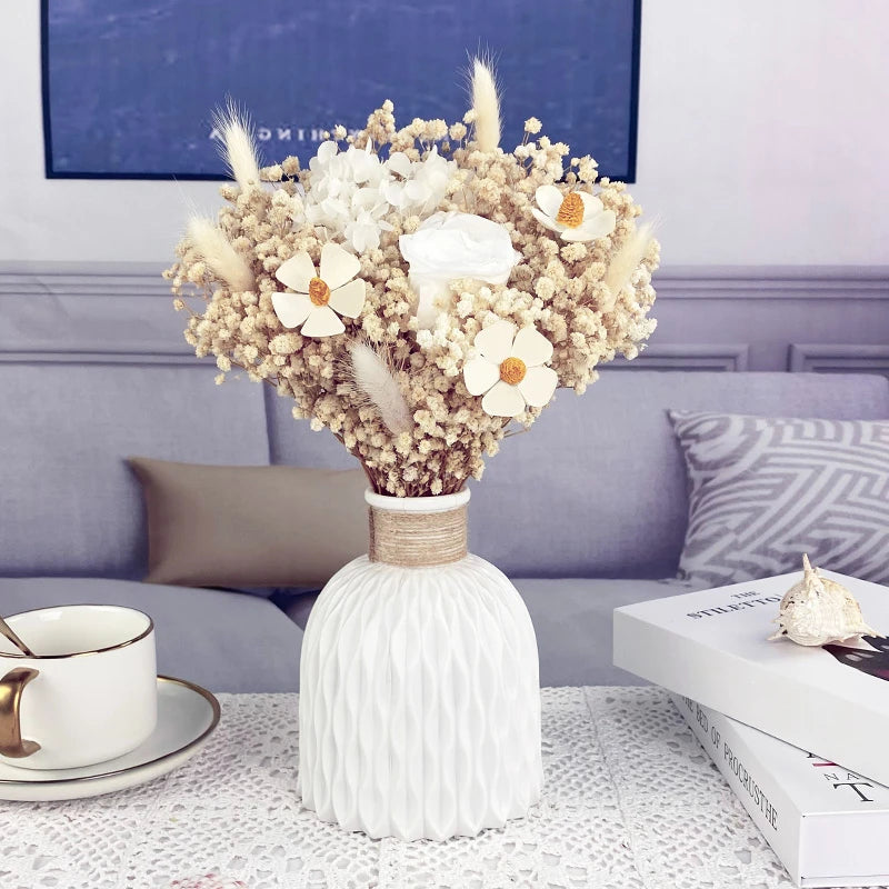 Plastic Flower Vase,Faux Ceramic Vase For Home Decoration Flower Arrangements,Home Decor,Flower Vase,Centerpiece,Table Decor