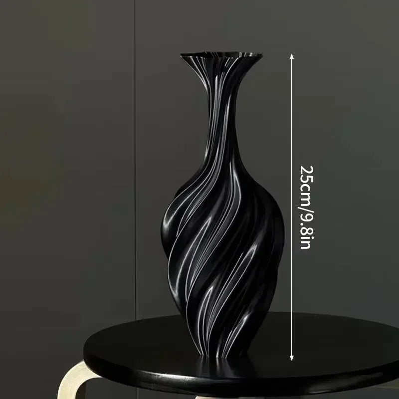 2026 NEW HOT Modern Style Printed Flower Vase Swirl Pattern Aesthetic Floral Display for Living Room Decor Latest Models