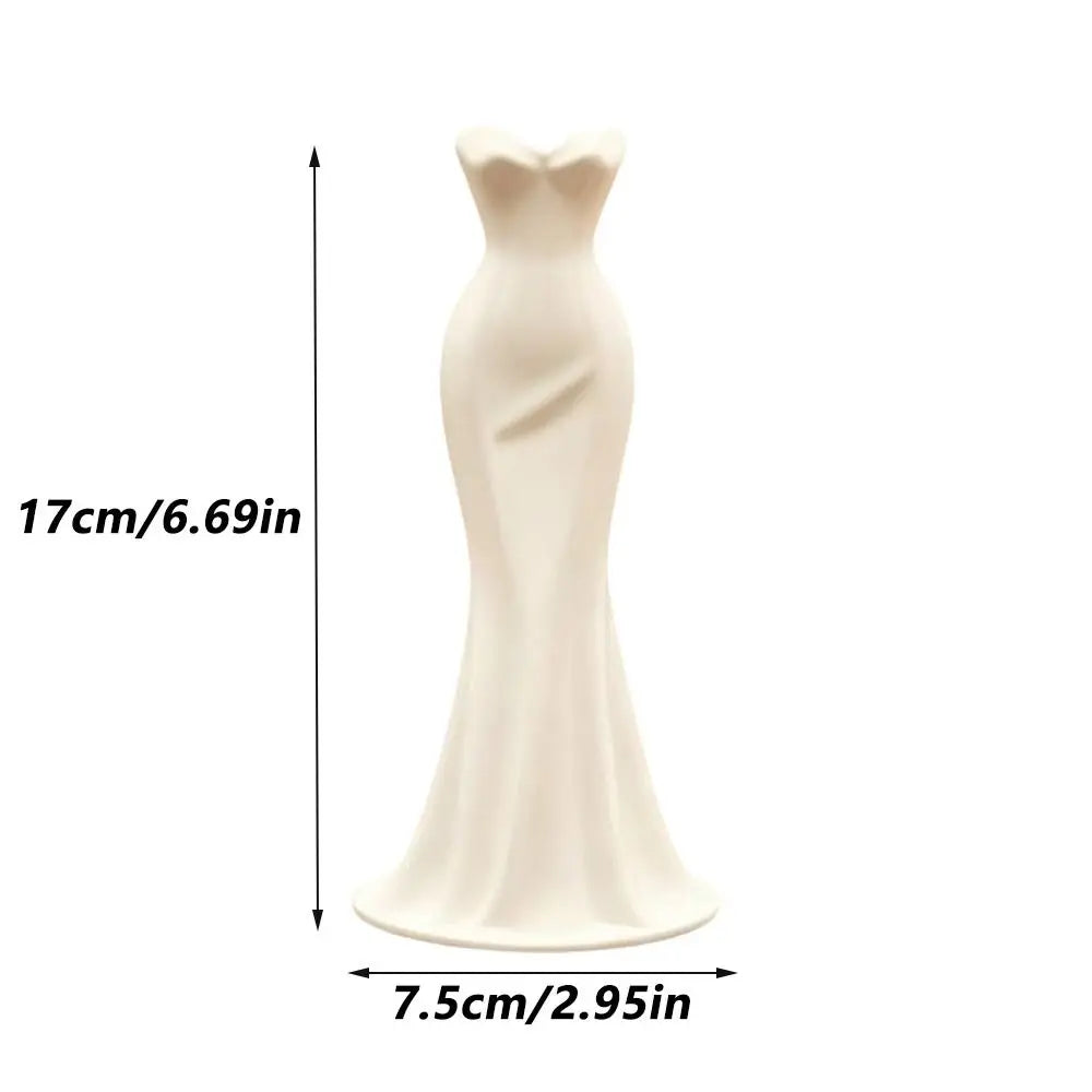 Gown-Shaped 3D Printed Flower Vases Twisted Design Flower Arrangement Elegant Dress Vase Minimalist-Style Decorative Vase