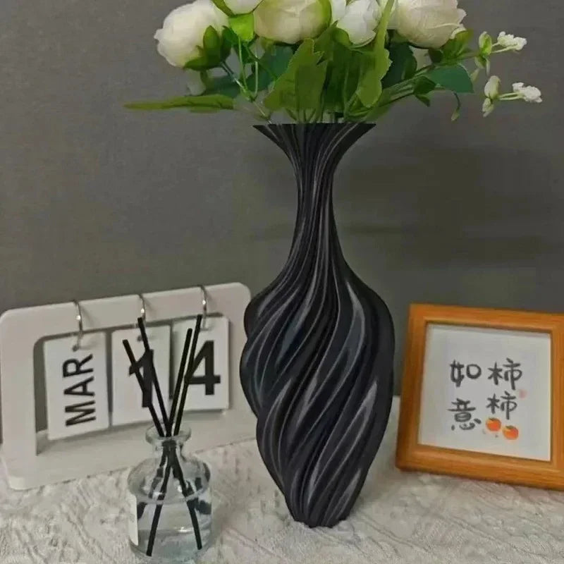 2026 NEW HOT Modern Style Printed Flower Vase Swirl Pattern Aesthetic Floral Display for Living Room Decor Latest Models
