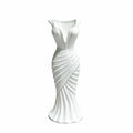 Gown-Shaped 3D Printed Flower Vases Twisted Design Minimalist-Style Elegant Dress Vase Flower Arrangement Decorative Vase